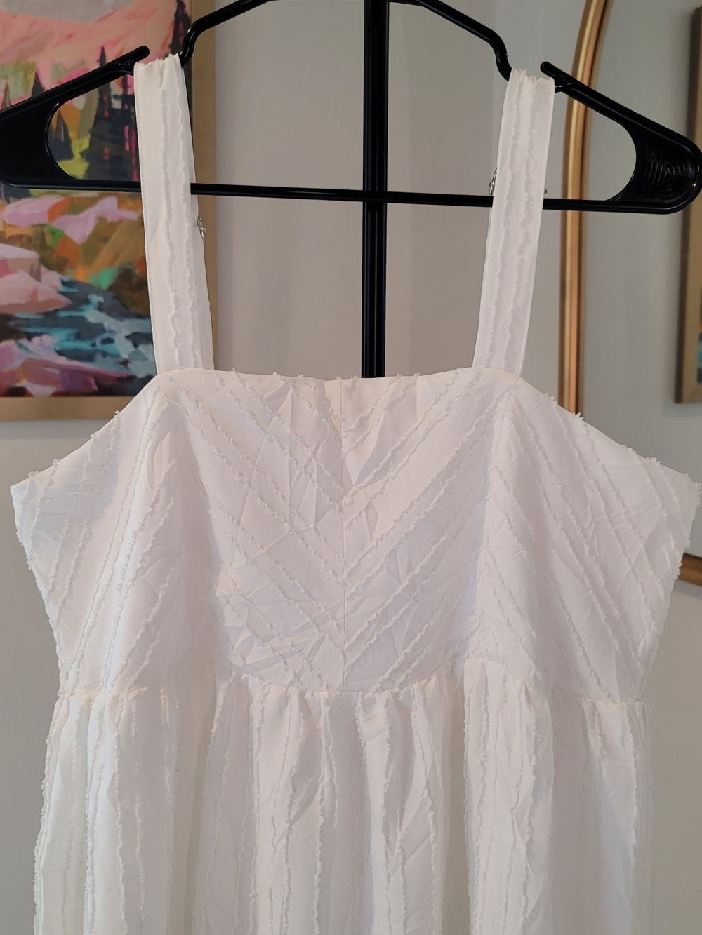 EUC INDIGO SOUL White Midi Dress Adjustable Straps Women's Size L - Picture 2 of 8